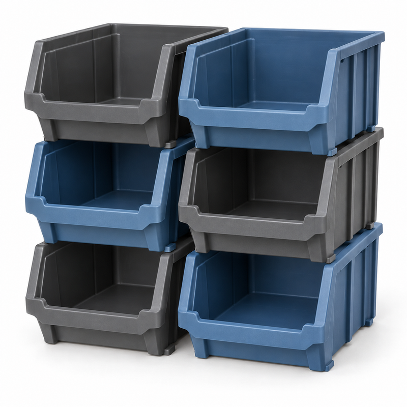 6-Piece Stackable Hardware Bin Set
