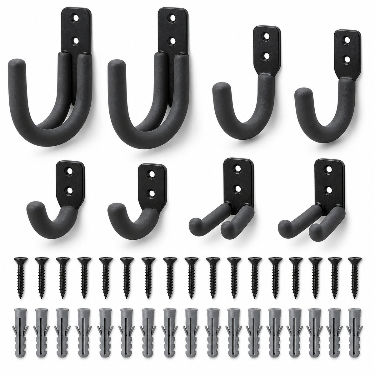 8-Piece Wall-Mounted Utility Hook Set