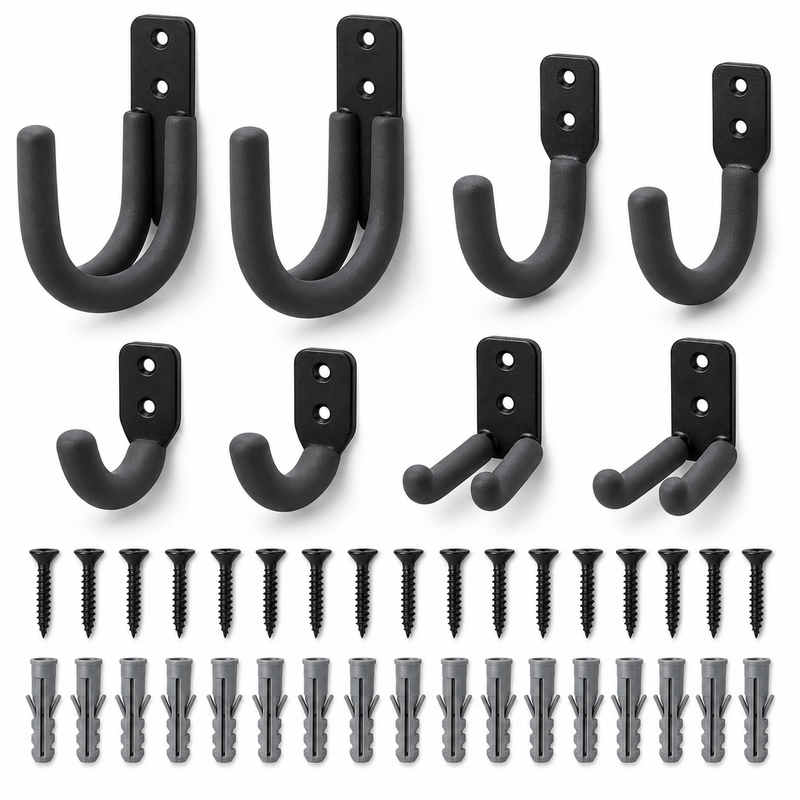 8-Piece Wall-Mounted Utility Hook Set