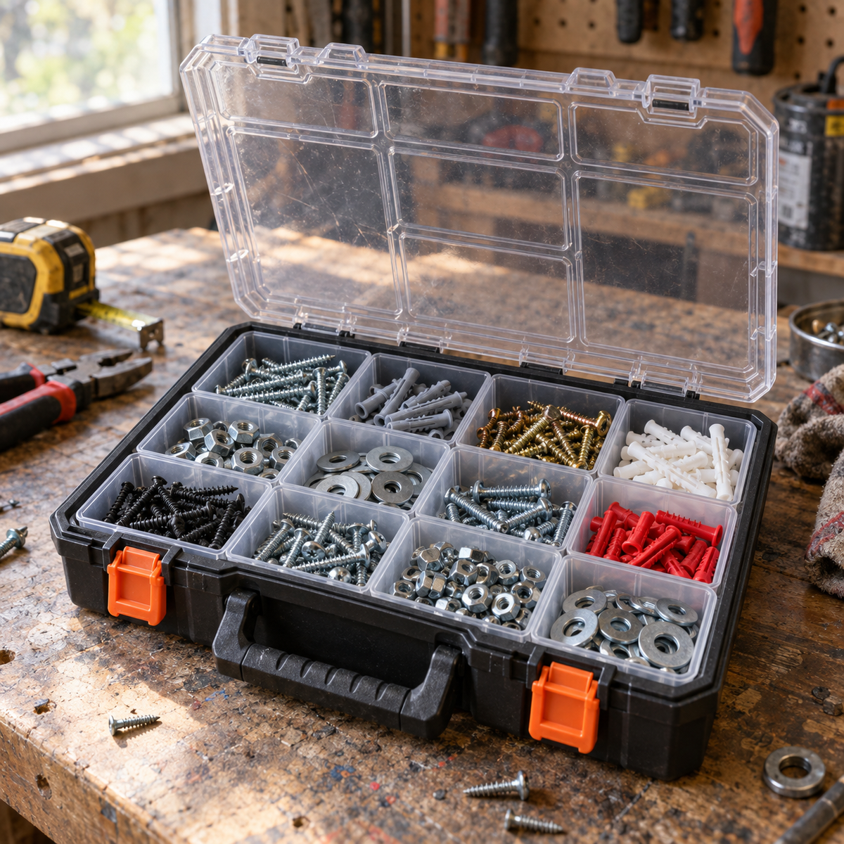 Clear-Lid Small Parts Organizer Case