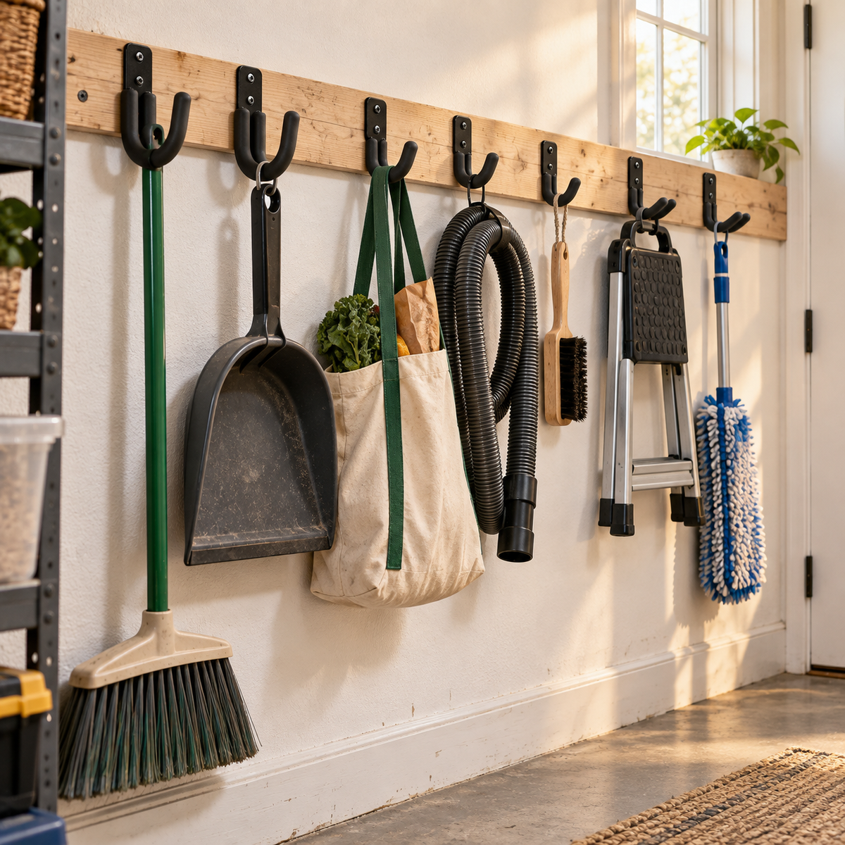 8-Piece Wall-Mounted Utility Hook Set