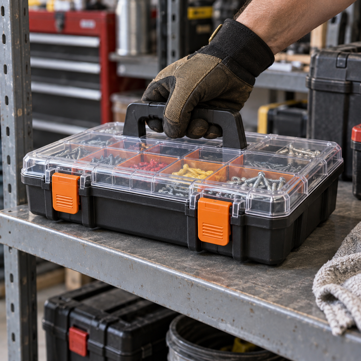 Clear-Lid Small Parts Organizer Case