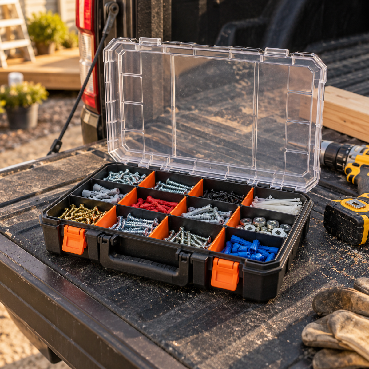 Clear-Lid Small Parts Organizer Case
