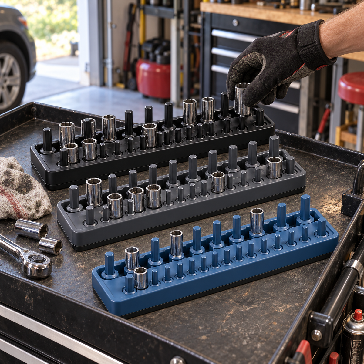 3-Piece Socket Organizer Tray Set