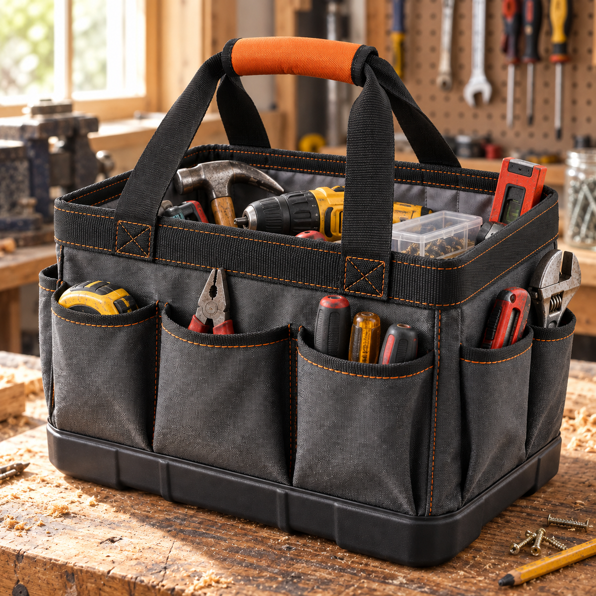 Open-Top Portable Tool Tote